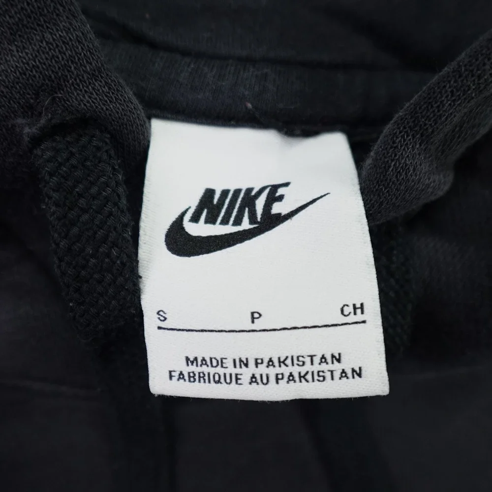Nike Hoodie Mens Small Black Sporty Pullover Graphic Logo Sweatshirt